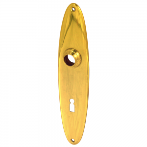 Langschild, poliert, ovale runde Form für Türgarnituren - Gussmeister